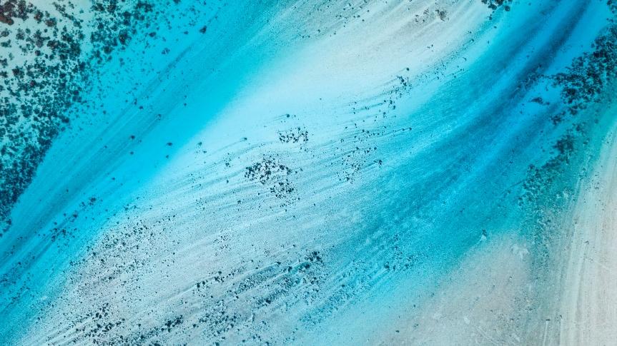 aerial view of lagoon